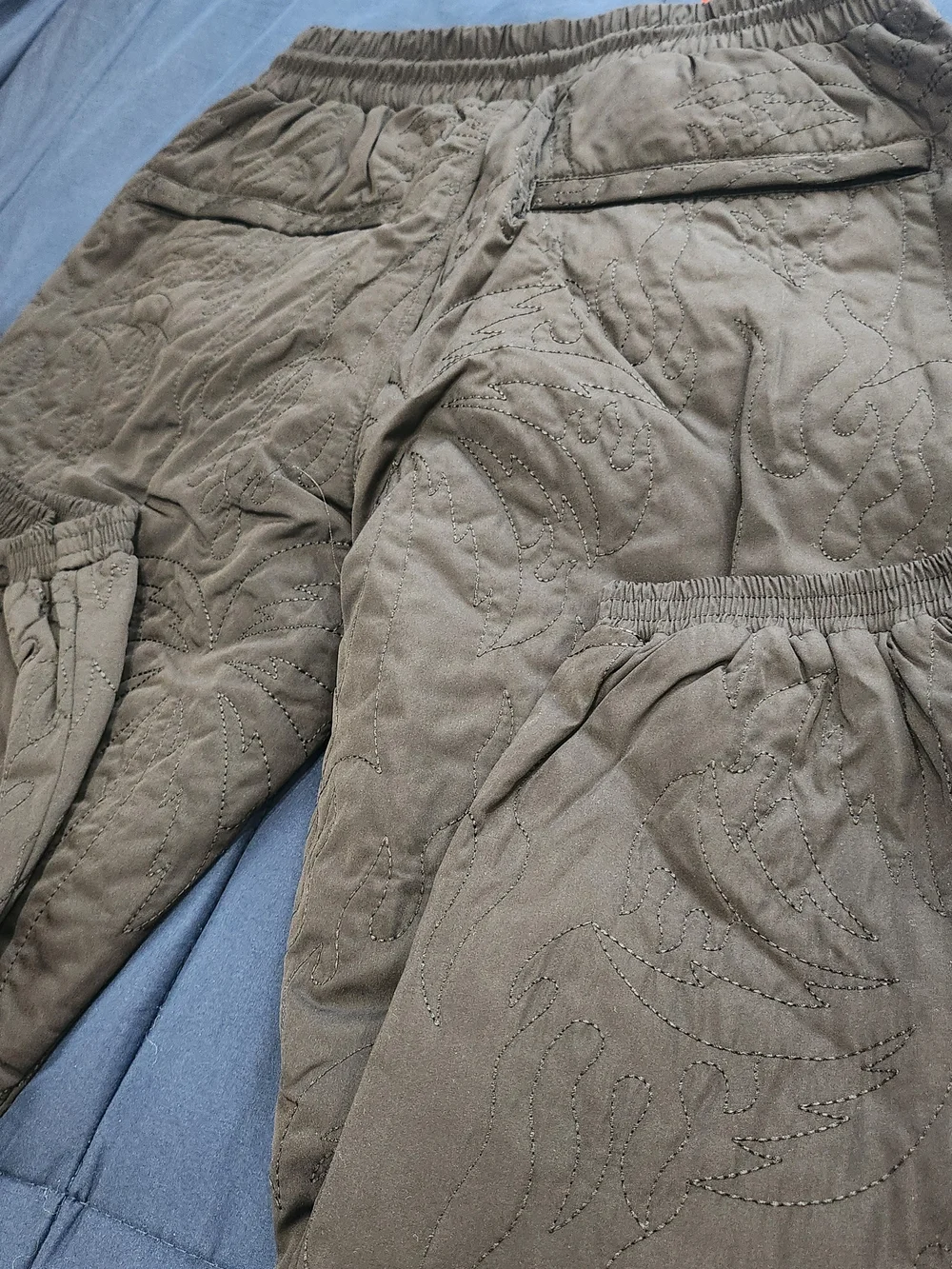 🔥 BRAND NEW Babylon LA Quilted Flame Track Pants 🔥 - Picture 3 of 16